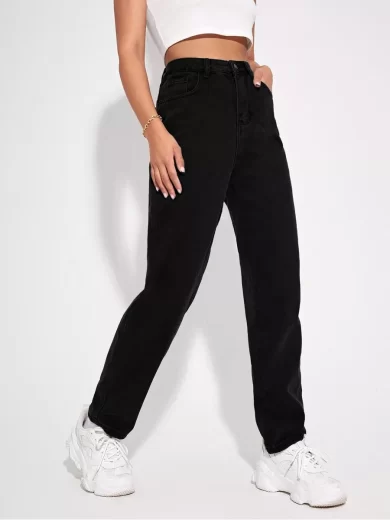 Black Mom Fit Jeans - Image 3